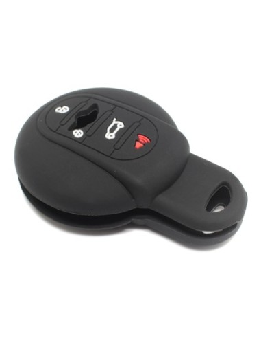 Guscio Silicone Cover Chiave per Telecomando Mini Portachiavi 4 Tasti Nero per Cooper One Cooper S Cooper D Cooper SD (F55) Clubman John Cooper Works (F56) Countryman Cabrio (F57)