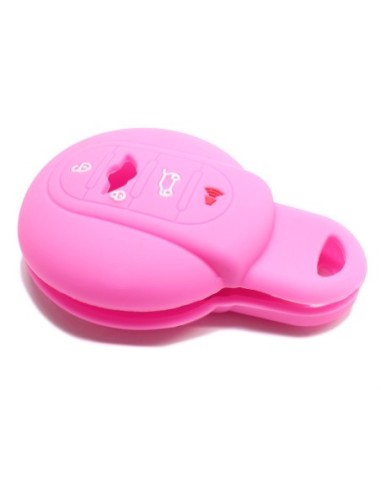 Guscio Silicone Cover Chiave per Telecomando Mini Portachiavi 4 Tasti Rosa per Cooper One Cooper S Cooper D Cooper SD (F55) Clubman John Cooper Works (F56) Countryman Cabrio (F57)
