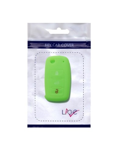 Guscio in Silicone Cover Chiave per Telecomando Volkswagen Seat Skoda Portachiave Verde VW Golf Passat Polo Touran Tiguan Eos Sharan Touareg Phateon Caddy T5 Amarok Lupo Seat Altea Alhambra Leon Ibiza Exeo Cordoba Arosa Skoda Octavia Fabia Superb Roomster