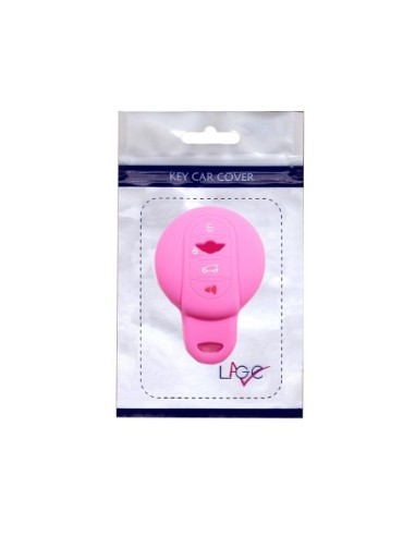 Guscio Silicone Cover Chiave per Telecomando Mini Portachiavi 4 Tasti Rosa per Cooper One Cooper S Cooper D Cooper SD (F55) Clubman John Cooper Works (F56) Countryman Cabrio (F57)