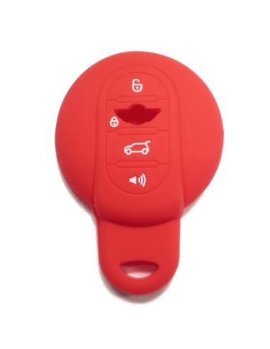 Guscio Silicone Cover Chiave per Telecomando Mini Portachiavi 4 Tasti Rosso per Cooper One Cooper S Cooper D Cooper SD (F55) Clubman John Cooper Works (F56) Countryman Cabrio (F57)
