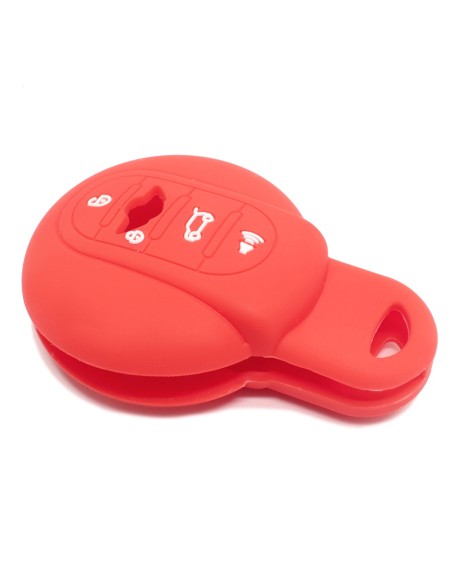 Guscio Silicone Cover Chiave per Telecomando Mini Portachiavi 4 Tasti Rosso per Cooper One Cooper S Cooper D Cooper SD (F55) Clubman John Cooper Works (F56) Countryman Cabrio (F57)