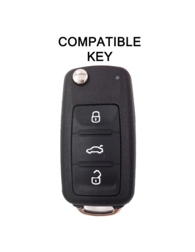 Guscio in Silicone Cover Chiave per Telecomando Volkswagen Seat Skoda Portachiave Verde VW Golf Passat Polo Touran Tiguan Eos Sharan Touareg Phateon Caddy T5 Amarok Lupo Seat Altea Alhambra Leon Ibiza Exeo Cordoba Arosa Skoda Octavia Fabia Superb Roomster