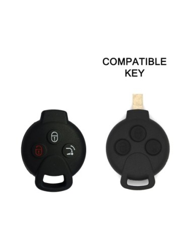 Guscio Silicone Cover Chiave Telecomando Mercedes Benz Smart 451 Nero ForTwo ForFour Roadster Crossblade City Coupe City Cabrio