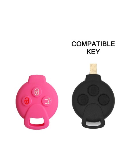 Guscio Silicone Cover Chiave Telecomando Mercedes Benz Smart 451 Rosa ForTwo ForFour Roadster Crossblade City Coupe City Cabrio