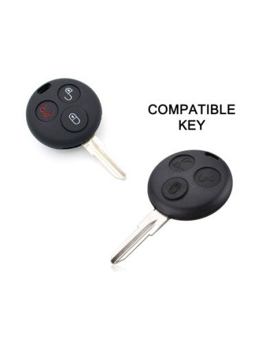 Guscio Silicone Cover Chiave per Telecomando Mercedes Benz Smart Nero ForTwo 450 Roadster Crossblade City Coupe City Cabrio