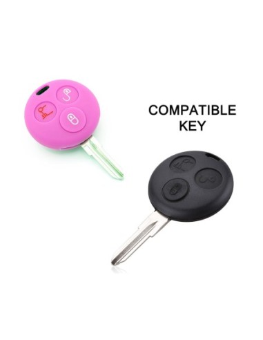 Guscio Silicone Cover Chiave per Telecomando Mercedes Benz Smart Rosa ForTwo 450 Roadster Crossblade City Coupe City Cabrio