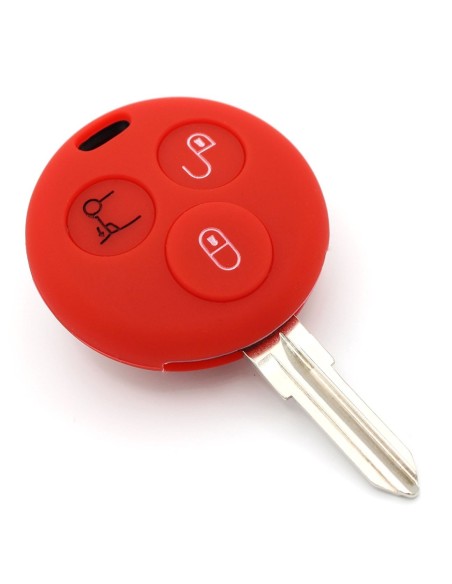 Guscio Silicone Cover Chiave per Telecomando Mercedes Benz Smart Rosso ForTwo 450 Roadster Crossblade City Coupe City Cabrio