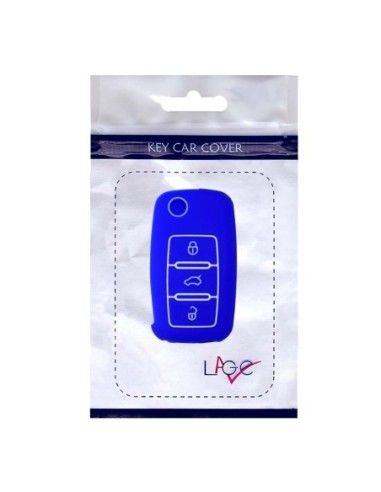 Guscio in Silicone Cover Chiave per Telecomando Volkswagen Seat Skoda Portachiave Blu VW Golf Passat Polo Touran Tiguan Eos Sharan Touareg Phateon Caddy T5 Amarok Lupo Seat Altea Alhambra Leon Ibiza Exeo Cordoba Arosa Skoda Octavia Fabia Superb Roomster