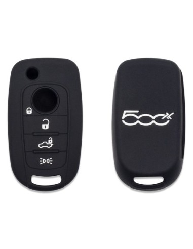 Cover per Chiave Fiat 500X Guscio in silicone Telecomando 4 Tasti Nero Copertina