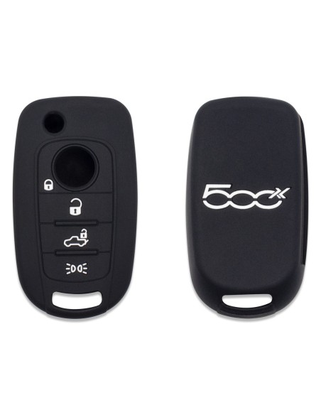 Cover per Chiave Fiat 500X Guscio in silicone Telecomando 4 Tasti Nero Copertina