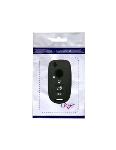 Cover per Chiave Fiat 500X Guscio in silicone Telecomando 4 Tasti Nero Copertina