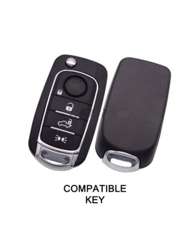 Guscio in Silicone Cover Chiave per Telecomando Fiat 500 500X Tipo 4 Tasti Blu