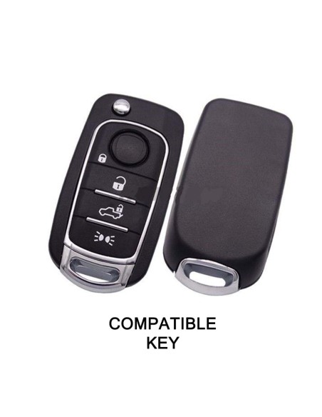 Guscio in Silicone Cover Chiave per Telecomando Fiat 500 500X Tipo 4 Tasti Blu