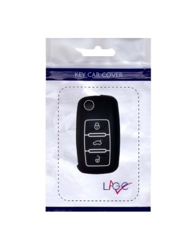 Guscio in Silicone Cover Chiave per Telecomando Volkswagen Seat Skoda Portachiave Nero VW Golf Passat Polo Touran Tiguan Eos Sharan Touareg Phateon Caddy T5 Amarok Lupo Seat Altea Alhambra Leon Ibiza Exeo Cordoba Arosa Skoda Octavia Fabia Superb Roomster