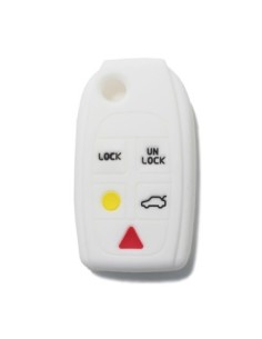 Guscio Silicone Cover Chiave per Telecomando Volvo Portachiavi Bianco 5 Tasti V40 V70 C70 S40 S60 S70 S80 XC70 XC90