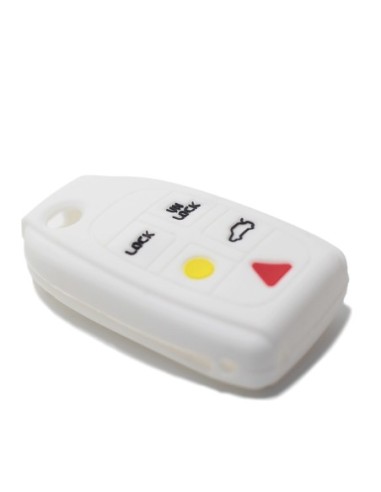 Guscio Silicone Cover Chiave per Telecomando Volvo Portachiavi Bianco 5 Tasti V40 V70 C70 S40 S60 S70 S80 XC70 XC90
