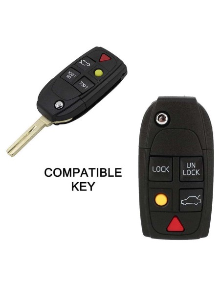 Guscio in Silicone Cover Chiave per Telecomando Volvo Portachiavi Blu 5 Tasti V40 V70 C70 S40 S60 S70 S80 XC70 XC90