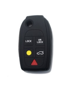 Guscio in Silicone Cover Chiave per Telecomando Volvo Portachiavi Nero 5 Tasti V40 V70 C70 S40 S60 S70 S80 XC70 XC90
