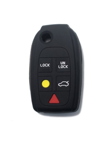 Guscio in Silicone Cover Chiave per Telecomando Volvo Portachiavi Nero 5 Tasti V40 V70 C70 S40 S60 S70 S80 XC70 XC90