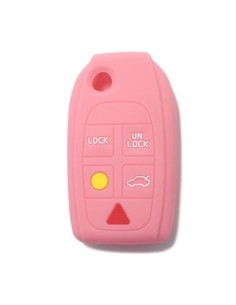 Guscio in Silicone Cover Chiave per Telecomando Volvo Portachiavi Rosa 5 Tasti V40 V70 C70 S40 S60 S70 S80 XC70 XC90