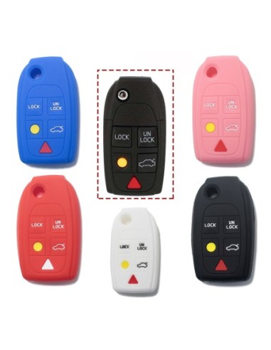 Guscio in Silicone Cover Chiave per Telecomando Volvo Portachiavi Rosa 5 Tasti V40 V70 C70 S40 S60 S70 S80 XC70 XC90