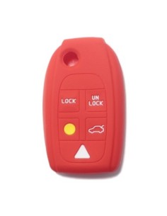Guscio Silicone Cover Chiave per Telecomando Volvo Portachiavi Rosso 5 Tasti V40 V70 C70 S40 S60 S70 S80 XC70 XC90