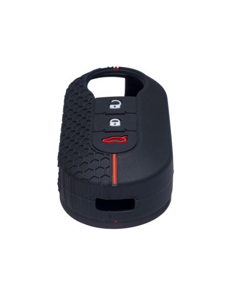 Guscio Chiave Cover Portachiavi 3 Tasti in Silicone Compatibile con Fiat 500, Panda, Punto, Bravo e Lancia Ypsilon, Delta - Nero