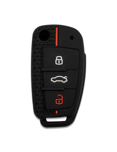 Guscio in Silicone Cover Chiave per Telecomando Audi A1 A3 A4 A6 A8 TT Q5 Q7 R8 S4 S6 Portachiave - Nero