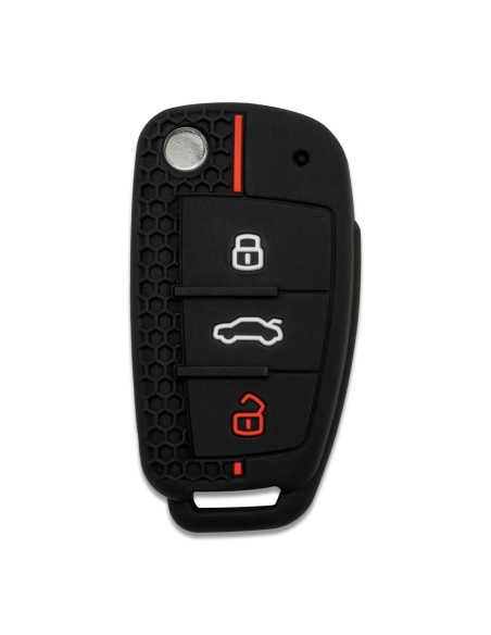 Guscio in Silicone Cover Chiave per Telecomando Audi A1 A3 A4 A6 A8 TT Q5 Q7 R8 S4 S6 Portachiave - Nero