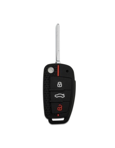 Guscio in Silicone Cover Chiave per Telecomando Audi A1 A3 A4 A6 A8 TT Q5 Q7 R8 S4 S6 Portachiave - Nero