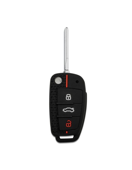 Guscio in Silicone Cover Chiave per Telecomando Audi A1 A3 A4 A6 A8 TT Q5 Q7 R8 S4 S6 Portachiave - Nero