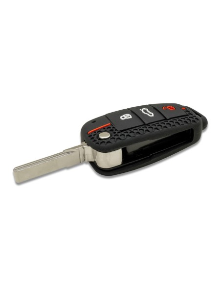 Guscio in Silicone Cover Chiave per Telecomando Audi A1 A3 A4 A6 A8 TT Q5 Q7 R8 S4 S6 Portachiave - Nero