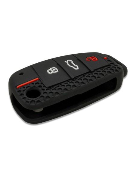 Guscio in Silicone Cover Chiave per Telecomando Audi A1 A3 A4 A6 A8 TT Q5 Q7 R8 S4 S6 Portachiave - Nero
