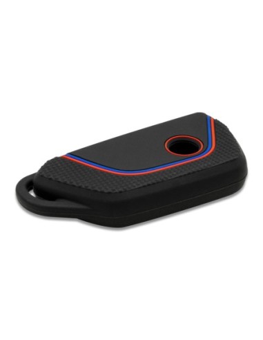 Guscio in Silicone per Chiave 3 Tasti Auto Volkswagen Golf 8 - Nero con Inserti