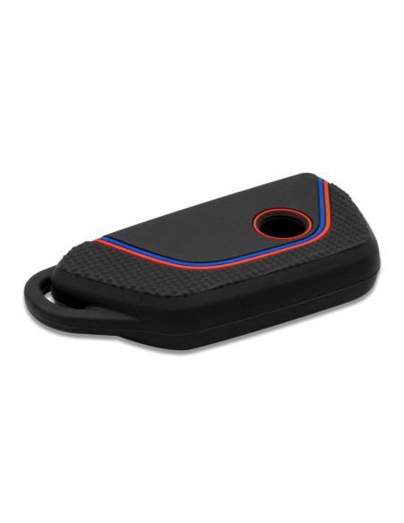 Guscio in Silicone per Chiave 3 Tasti Auto Volkswagen Golf 8 - Nero con Inserti