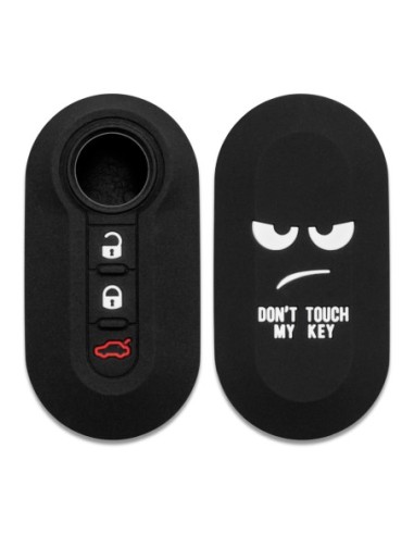 Guscio copri chiave Don't touch my Key cover accessorio portachiavi 3 tasti in silicone compatibile con Fiat 500, Panda, Punto, Bravo e Lancia Ypsilon, Delta