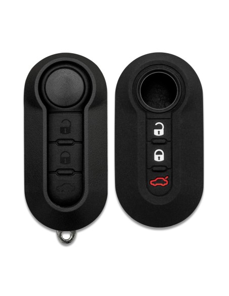 Guscio copri chiave Don't touch my Key cover accessorio portachiavi 3 tasti in silicone compatibile con Fiat 500, Panda, Punto, Bravo e Lancia Ypsilon, Delta