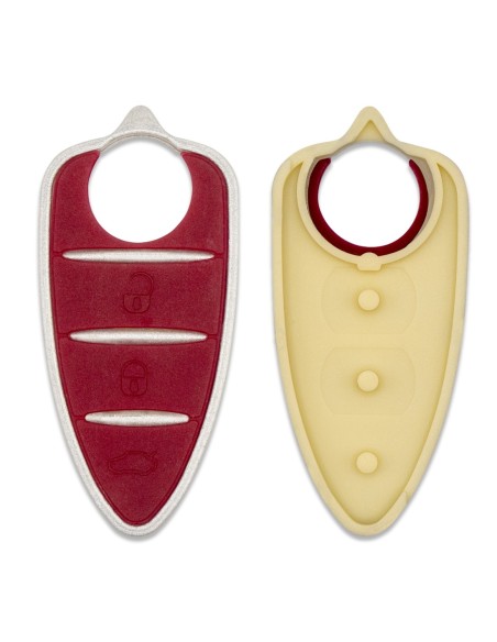 Pulsanti di Ricambio in Silicone Chiave Telecomando 3 Tasti Alfa Romeo MiTo Giulietta Brera 159 Rosso