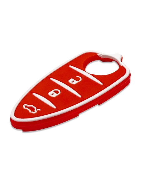 Pulsanti di Ricambio in Silicone Chiave Telecomando 3 Tasti Alfa Romeo MiTo Giulietta Brera 159 Rosso con Tasti Bianchi