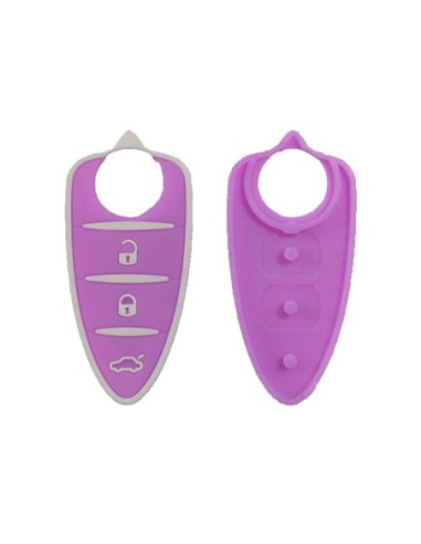 Pulsanti di Ricambio in Silicone Chiave Telecomando 3 Tasti Alfa Romeo MiTo Giulietta Brera 159 Lilla