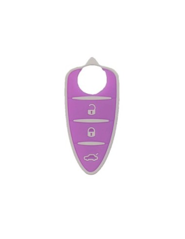 Pulsanti di Ricambio in Silicone Chiave Telecomando 3 Tasti Alfa Romeo MiTo Giulietta Brera 159 Lilla
