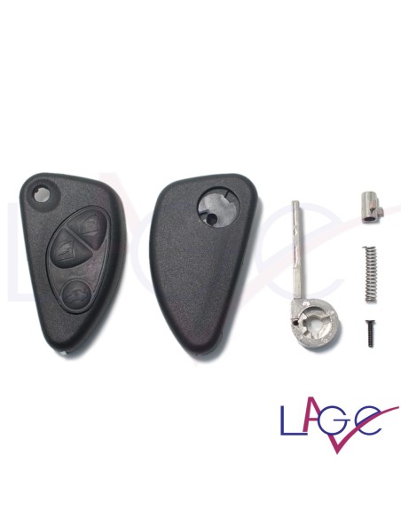 Ricambio Chiave per Telecomando Alfa Romeo 145 146 147 156 159 164 166 GTV GT GTA Spider Alfetta Brera Giulia GT Guscio con Lama 3 Tasti
