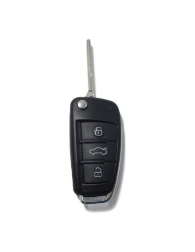 Ricambio Chiave 3 Tasti Guscio con Lama per Telecomando Audi A1 A3 A4 A6 A8 TT Q5 Q7 R8 S3 S4 S6 RS4 RS6 Nero