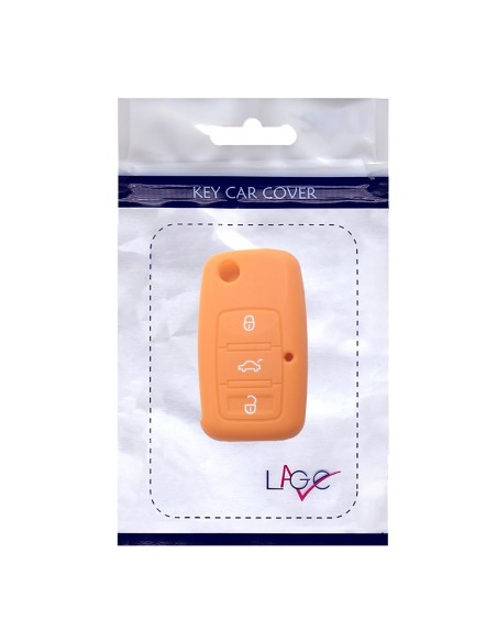 Guscio in Silicone Cover Chiave Telecomando Volkswagen Seat Skoda Portachiave Arancione VW Golf Passat Polo Touran Tiguan Eos Sharan Touareg Phateon Caddy T5 Amarok Lupo Seat Altea Alhambra Leon Ibiza Exeo Cordoba Arosa Skoda Octavia Fabia Superb Roomster
