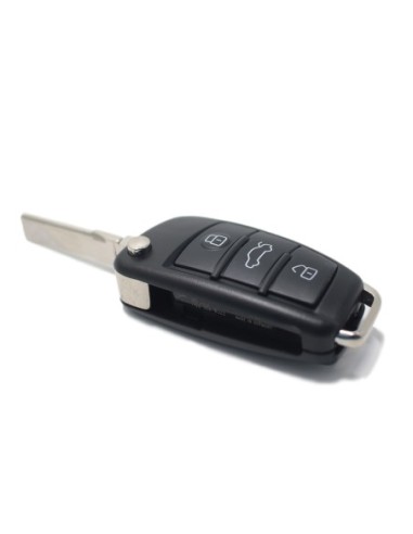 Ricambio Chiave 3 Tasti Guscio con Lama per Telecomando Audi A1 A3 A4 A6 A8 TT Q5 Q7 R8 S3 S4 S6 RS4 RS6 Nero
