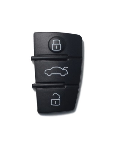 Pulsanti di Ricambio in Silicone per Chiave Telecomando 3 Tasti Audi A1 A3 A4 A6 A8 TT Q5 Q7 R8 S4 S6 Nero