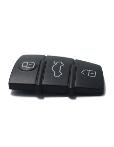 Pulsanti di Ricambio in Silicone per Chiave Telecomando 3 Tasti Audi A1 A3 A4 A6 A8 TT Q5 Q7 R8 S4 S6 Nero