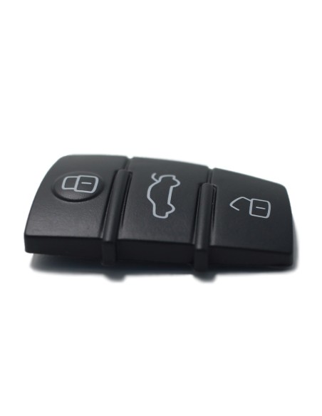 Pulsanti di Ricambio in Silicone per Chiave Telecomando 3 Tasti Audi A1 A3 A4 A6 A8 TT Q5 Q7 R8 S4 S6 Nero