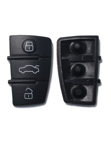 Pulsanti di Ricambio in Silicone per Chiave Telecomando 3 Tasti Audi A1 A3 A4 A6 A8 TT Q5 Q7 R8 S4 S6 Nero